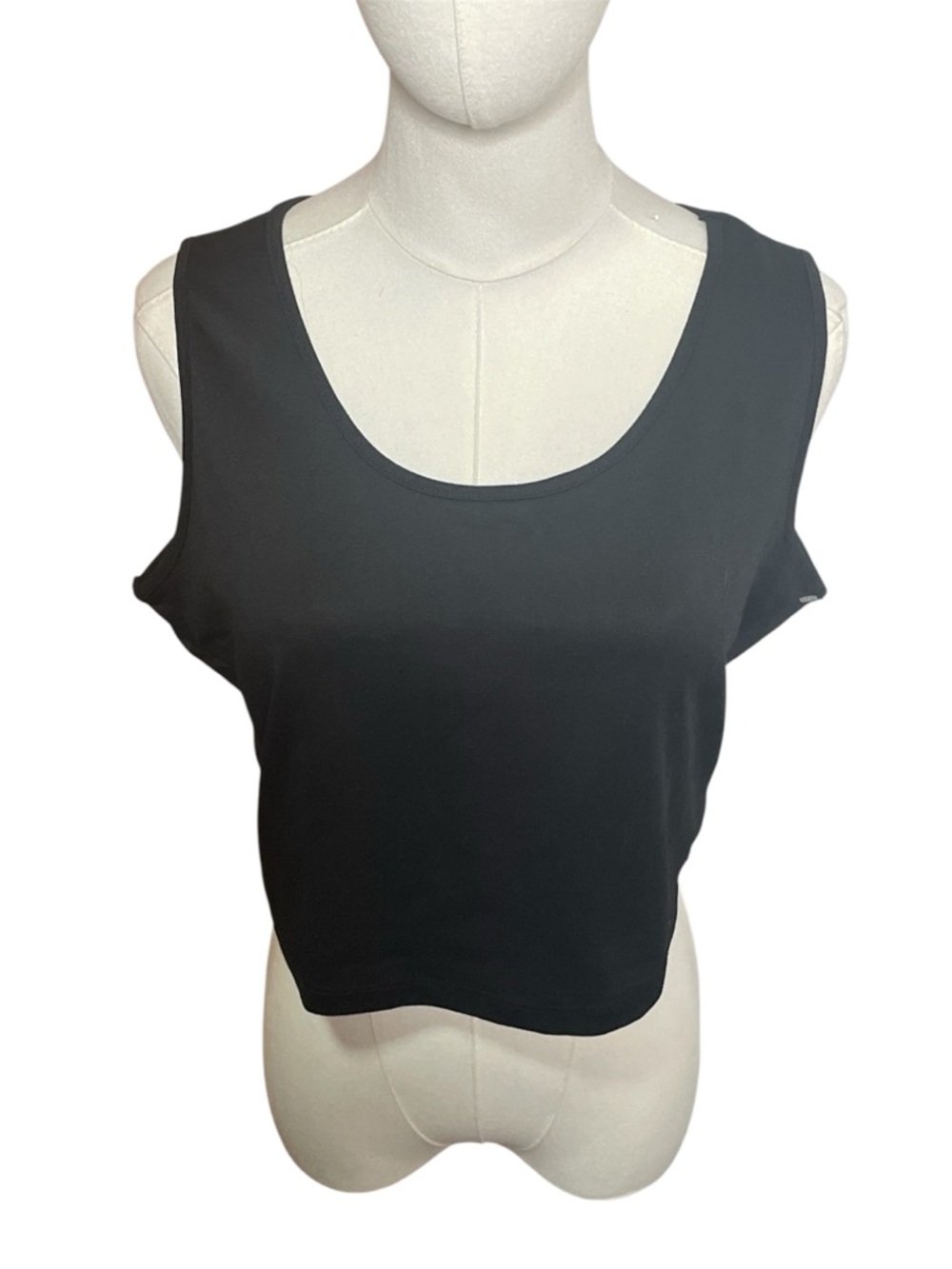 Black Scoop-Neck Crop Top